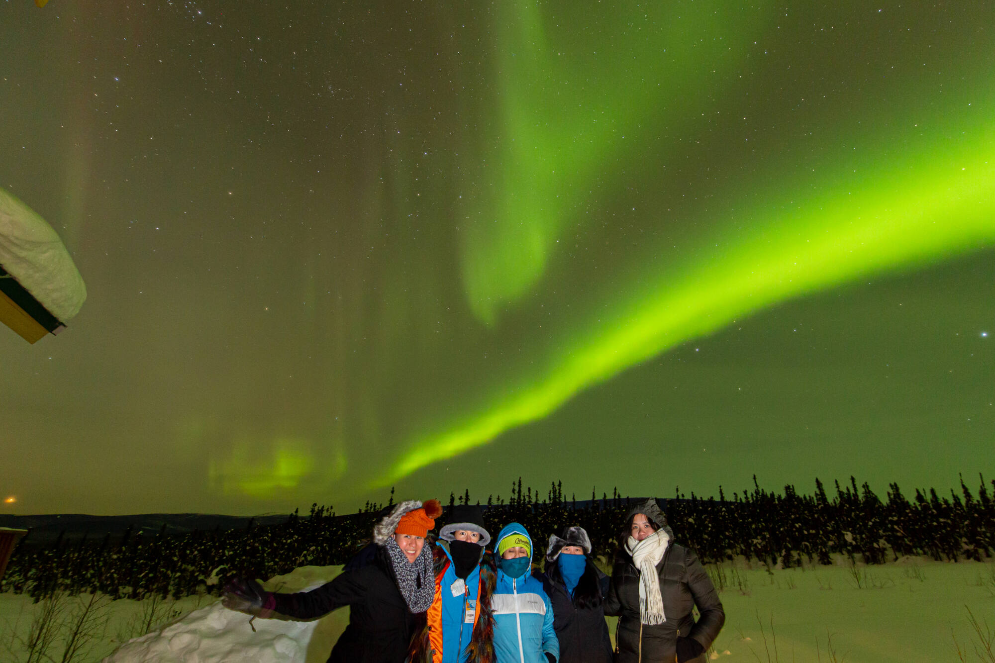 fairbanks northern lights tour friends together