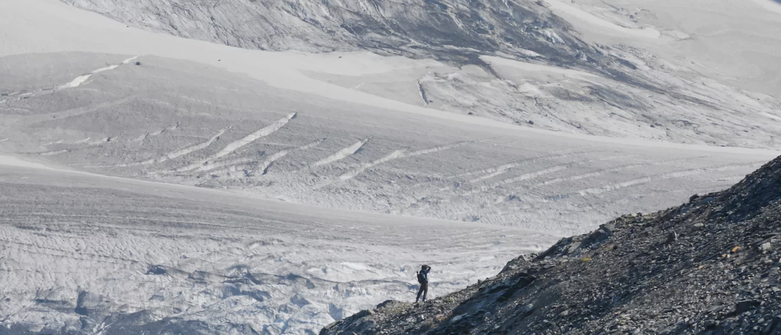 Hiking near a glacier in Alaska