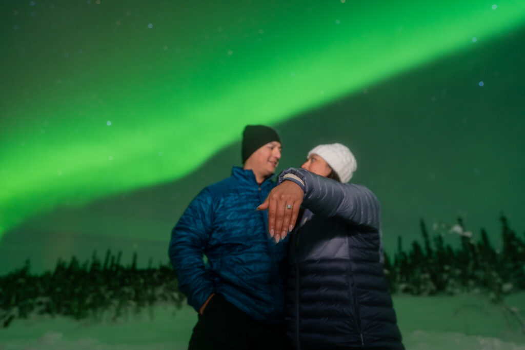 northern lights proposal in fairbanks, alaska