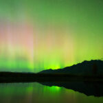 northern lights reflection in anchorage alaska